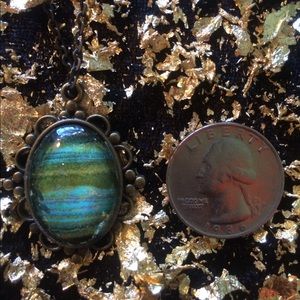 Blue Acrylic Pour Necklace